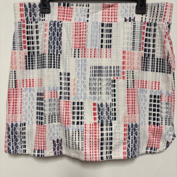 CROFT & BARROW STRETCH WOMEN PATTERNED 100% COTTON SKORT. SZ. L - Picture 3 of 3